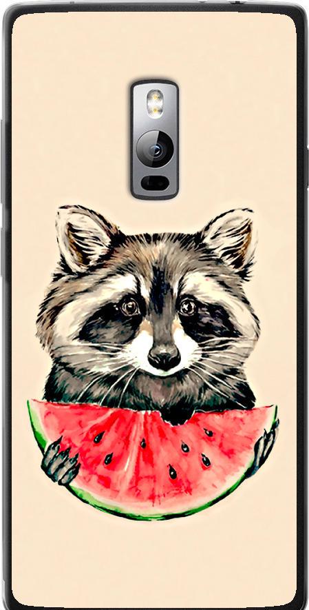 Чохол на OnePlus 2 Єнотик з кавуном (4605u-386-42517) Чохол на OnePlus 2 Єнотик з кавуном (4605u-386-42517)