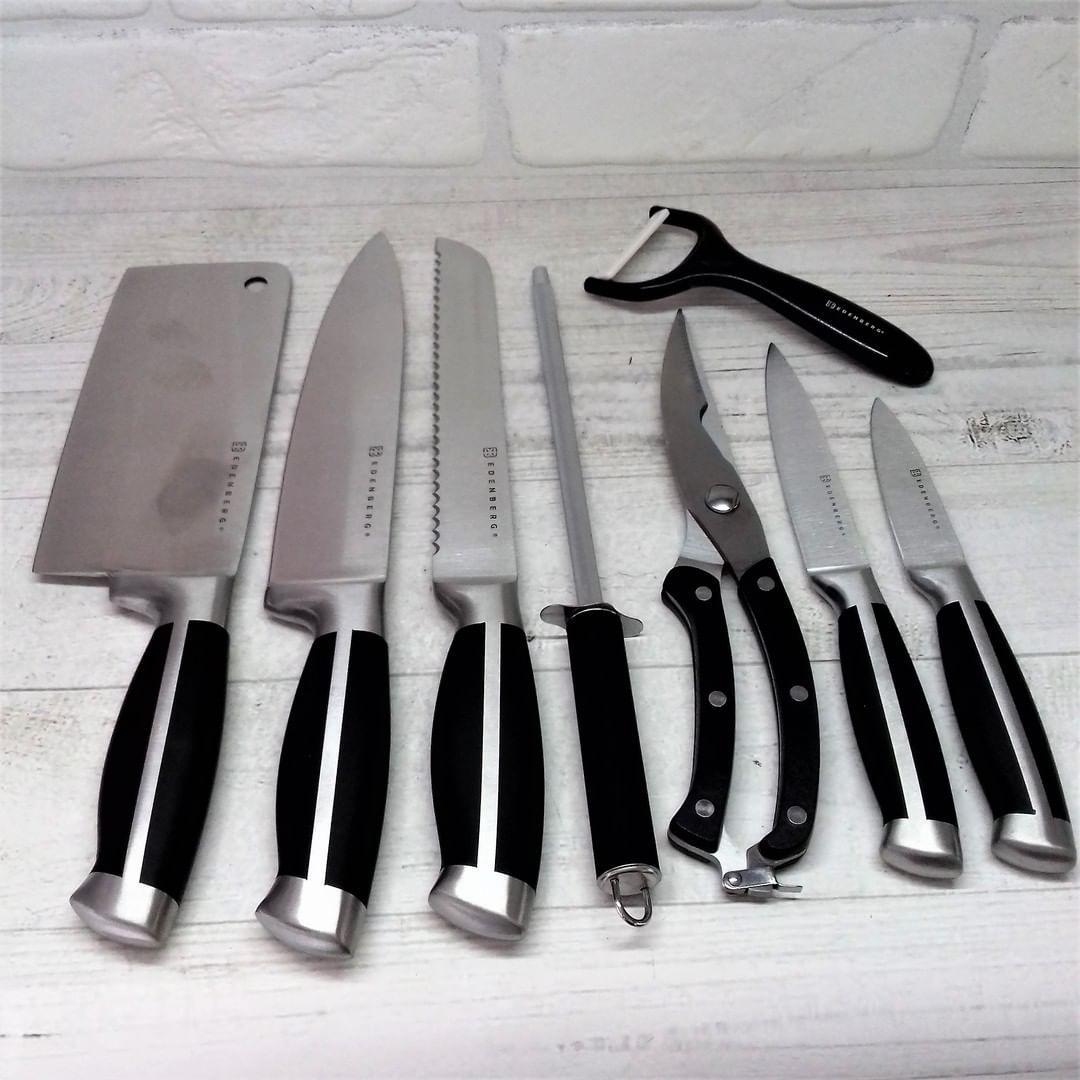 Набір кухонних ножів Edenberg із нержавіючої сталі на підставці 9 пр. (EB-3612) - фото 6 Набір кухонних ножів Edenberg із нержавіючої сталі на підставці 9 пр. (EB-3612) - фото 6