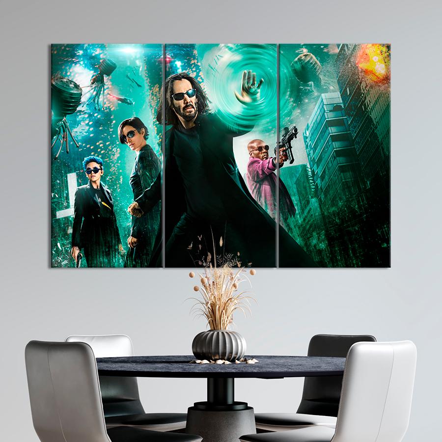 Настенний декор Нео с персонажами фильма Матрица: Воскрешение 156x100 см (A116-3)