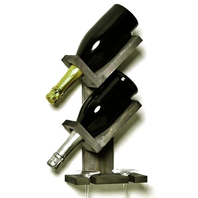 Полка для вина настенная из дерева Хатиро 2 Морион (ПНК-220911)