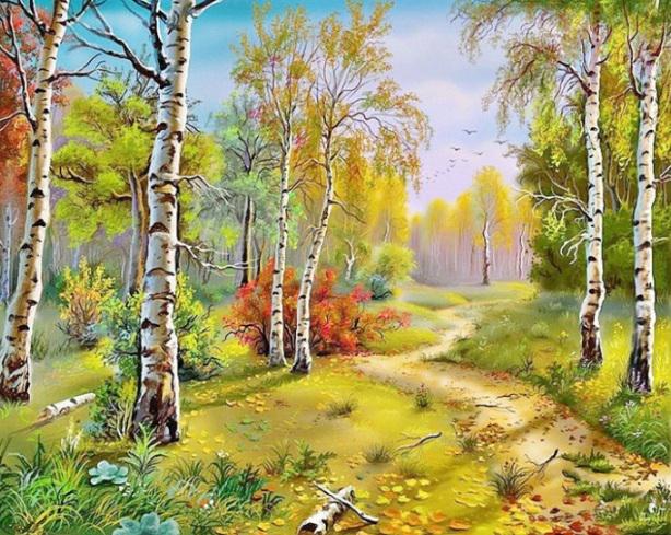 Алмазна мозаїка My Art Березовий гай на підрамнику квадратні алмази 40х50 см (ТН298)