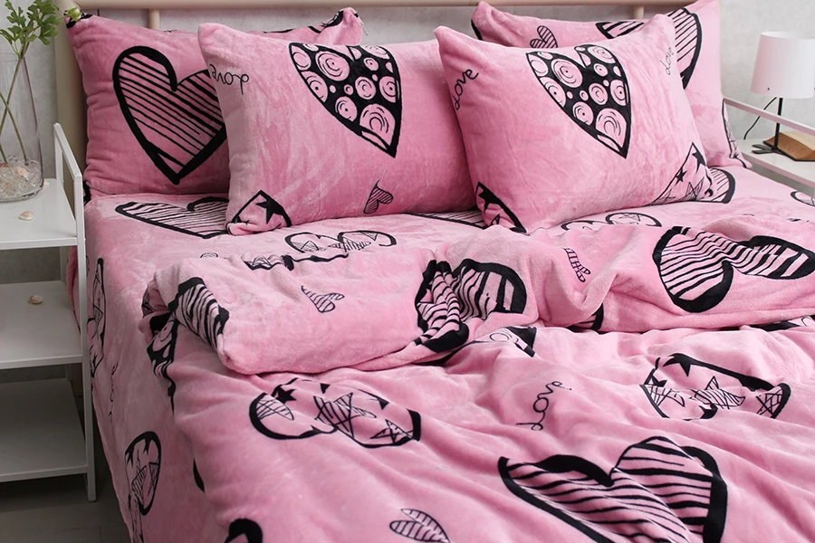 Комплект постільної білизни TAG Tekstil велсофт ALM1921 полуторний (18761) - фото 2 Комплект постільної білизни TAG Tekstil велсофт ALM1921 полуторний (18761) - фото 2