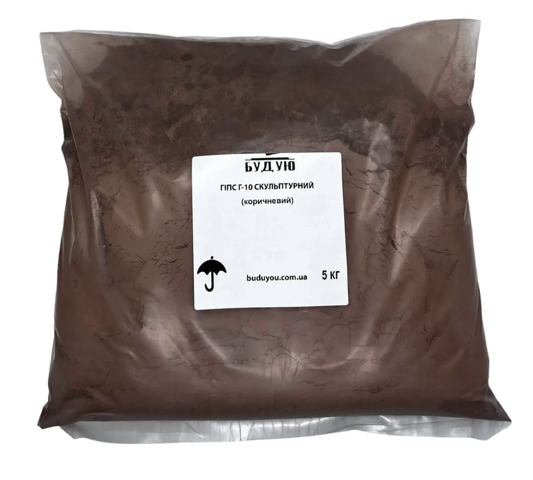 Гіпс скульптурний модифікований Г-10 пакет 5 кг Коричневий (29631707) - фото 3