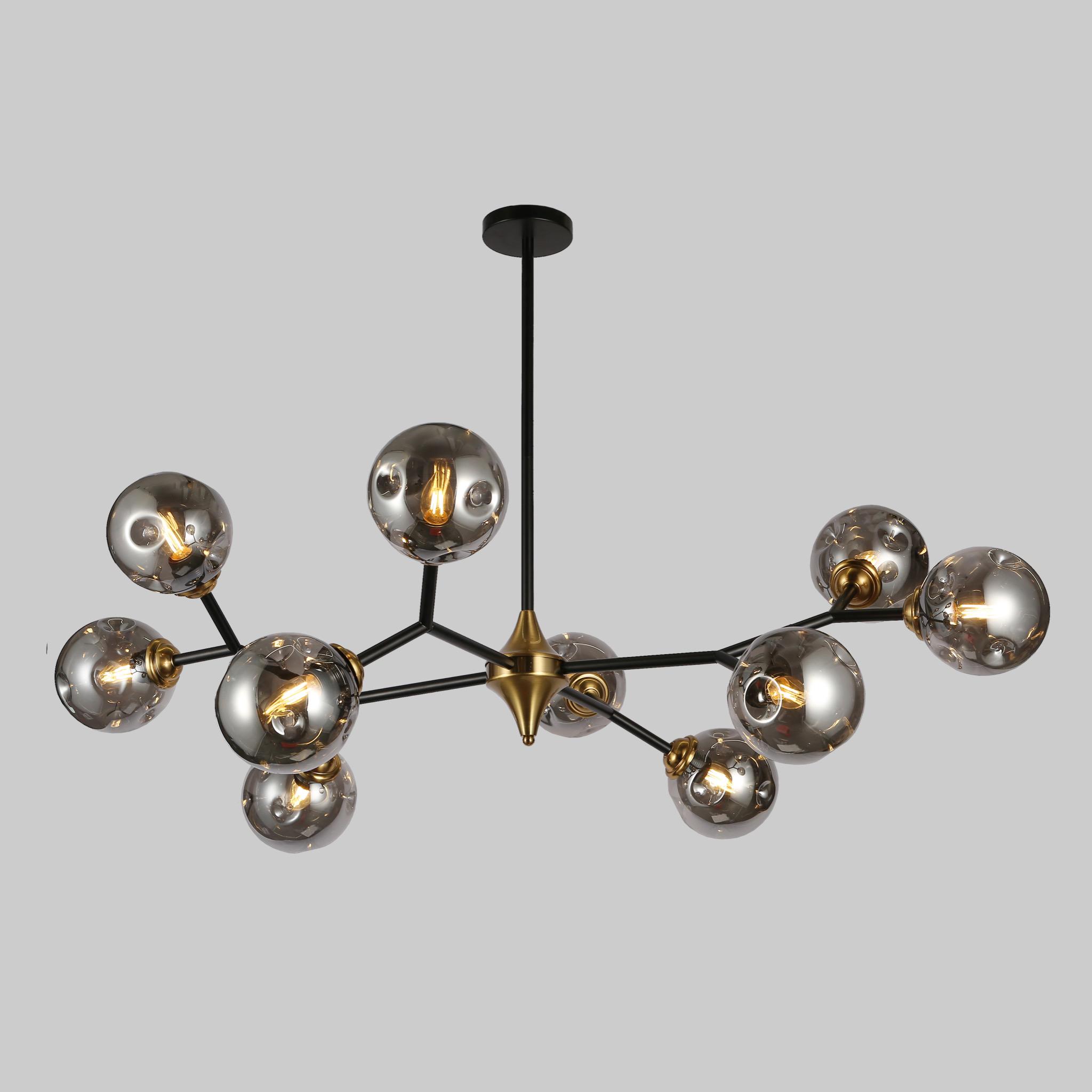 Люстра Modern Balloоns на 10 ламп с графитовыми плафонами Черный