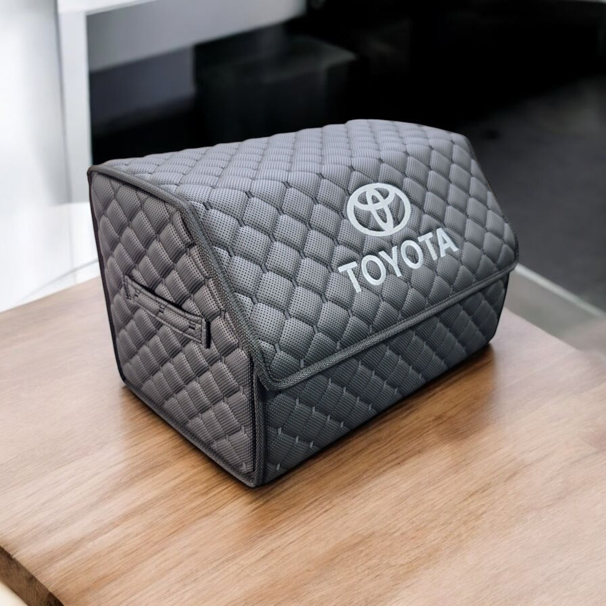 Органайзер в багажник Toyota экокожа M 48х30х30 см Серый (BOXGRM-TYT001)