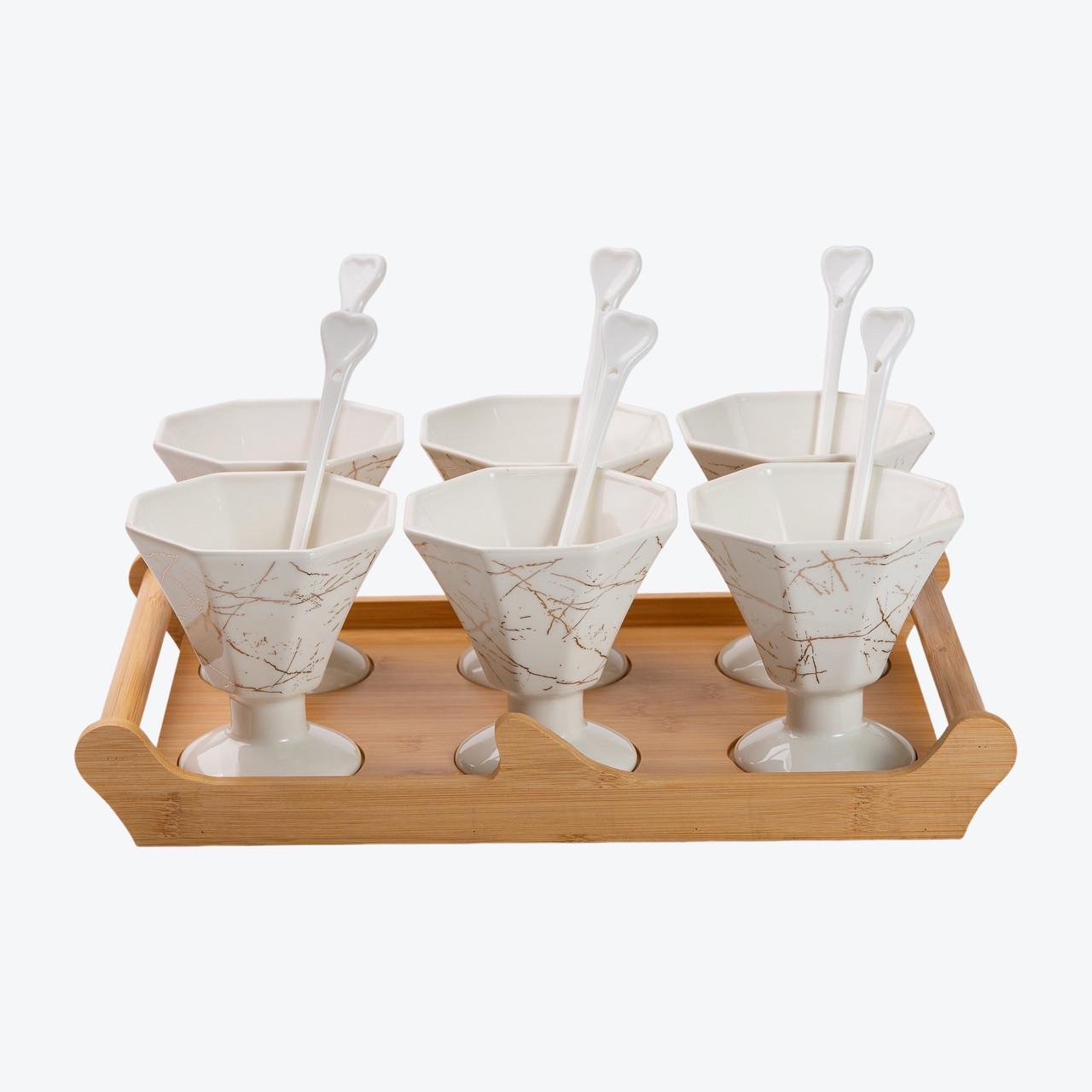 Набор креманок керамика 200 мл 6 шт. Белый (5068)