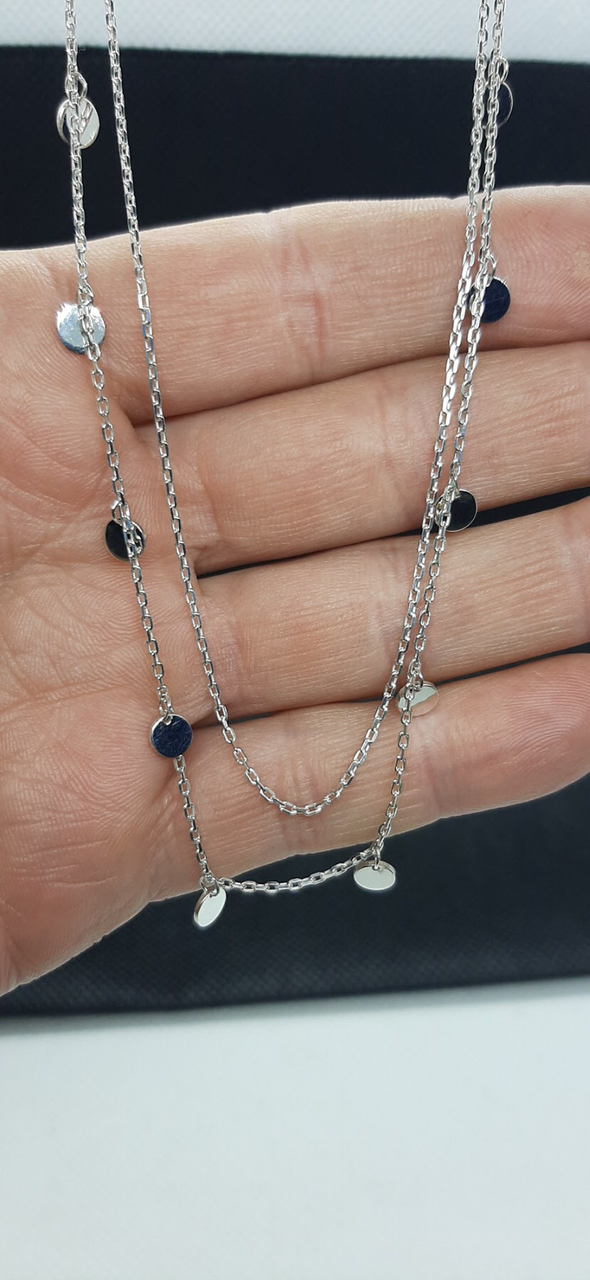 Срібне кольє ланцюжок регулюється з монетками подвійне 925 проби (2823552298) - фото 2