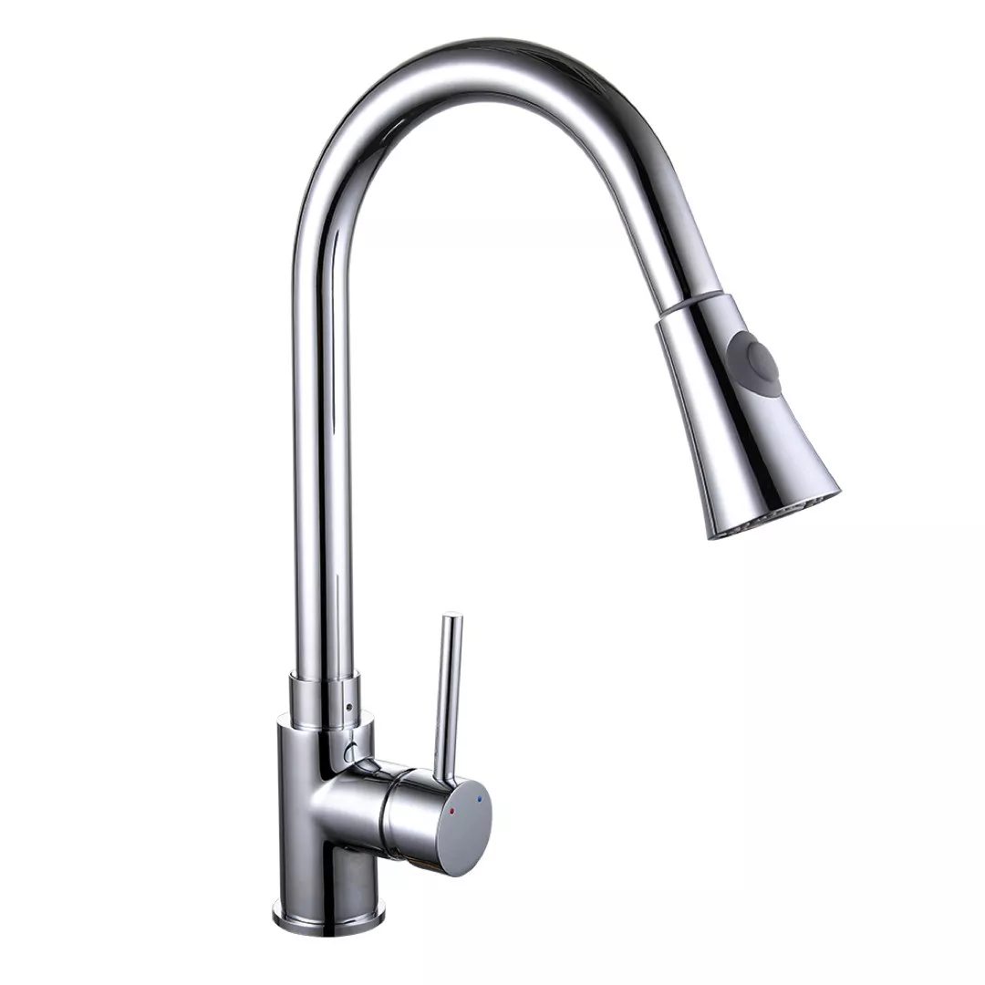 Смеситель для кухни Frap F6052 с выдвижным изливом 2 режима Хром (SQ-1033759)