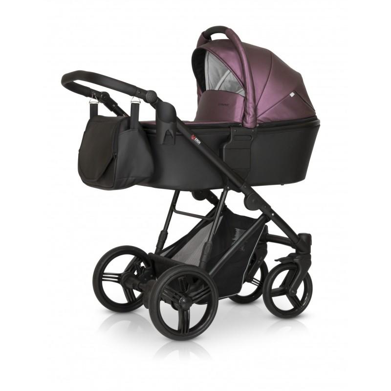 Коляска Verdi Dynamic универсальная 3в1 с дождевиком и сумка Черный/Бордовый