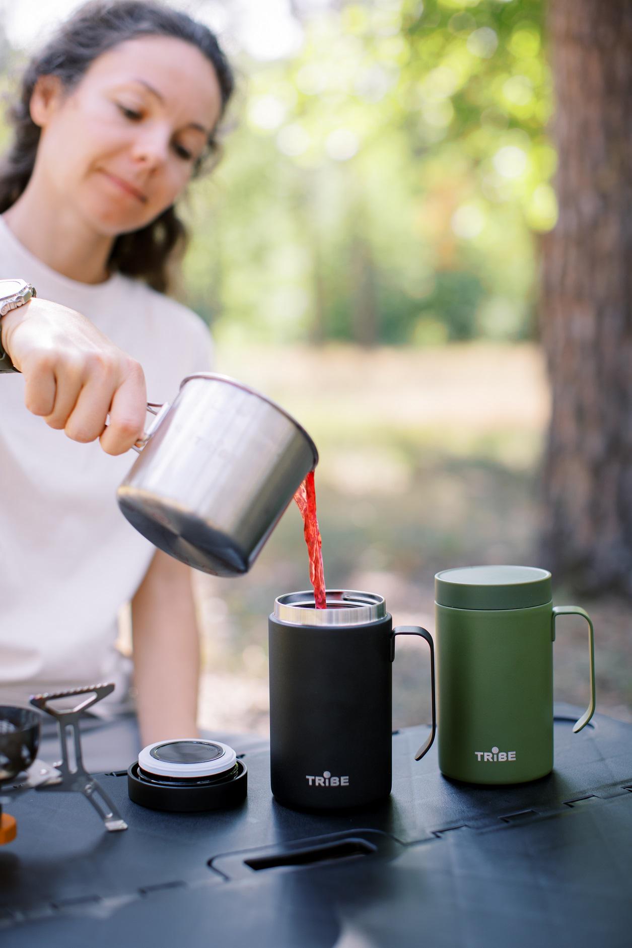 Кружка з кришкою та складними ручками Tribe Camping Cup (T-FA-0012-metal) - фото 3 Кружка з кришкою та складними ручками Tribe Camping Cup (T-FA-0012-metal) - фото 3