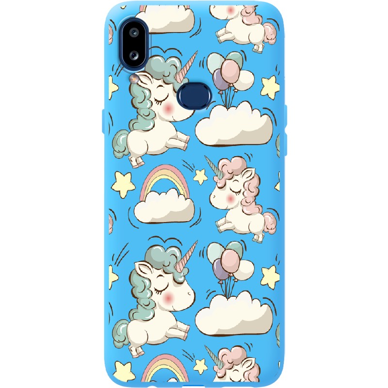 Чехол Boxface Samsung A107 Galaxy A10s Unicorns Голубой силикон (37944-cc2-41588)
