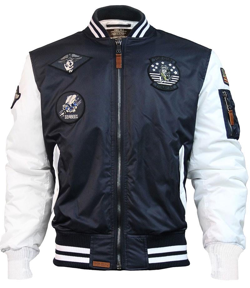 Бомбер Top Gun MA-1 Color Block Bomber Jacket 2XL Navy/White (TGJ1649NW2XL) - фото 1