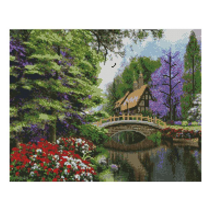 Алмазная мозаика FA10146 Старинный дом с мостиком 40x50 см Алмазная мозаика FA10146 Старинный дом с мостиком 40x50 см
