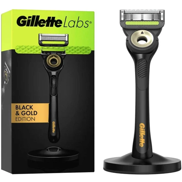 Станок для бритья мужской Gillette Labs 5 лезвий с 1 сменным картриджем/магнитной подставкой Черный