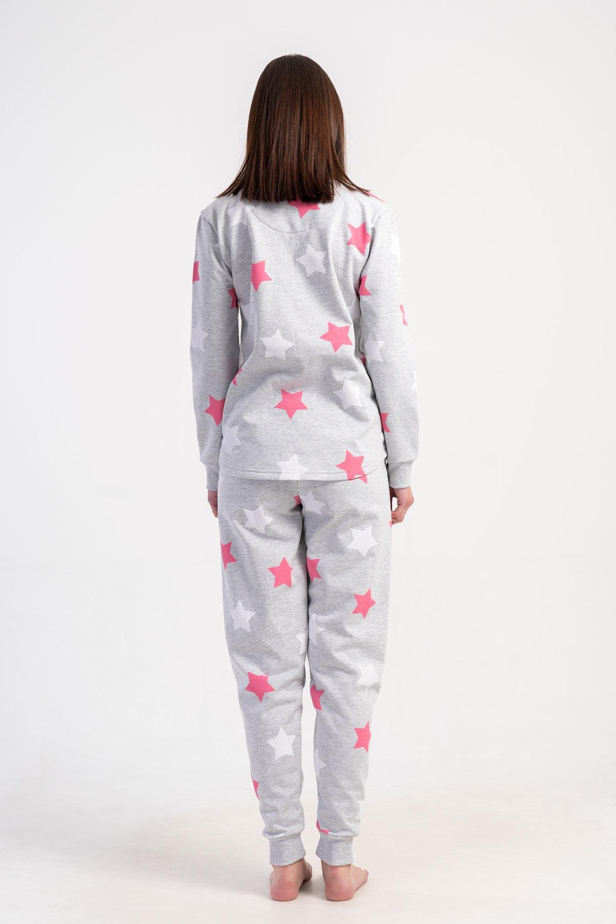 Піжама жіноча з начосом лонгслів та штани Vienetta S Сірий (501044) - фото 2 Піжама жіноча з начосом лонгслів та штани Vienetta S Сірий (501044) - фото 2