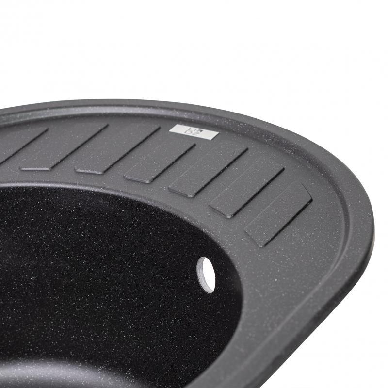 Мойка для кухни Lidz 620x500 LIDZBLM14620500200 гранитная 610x495 мм Черный (76728) - фото 5