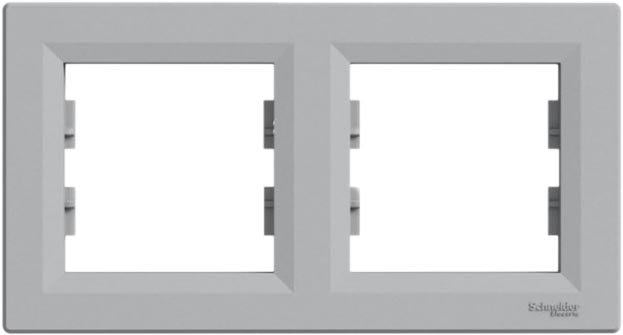 Рамка Schneider Electric EPH5800261 Asfora 2 поста пластик Алюминиевый (11485819)