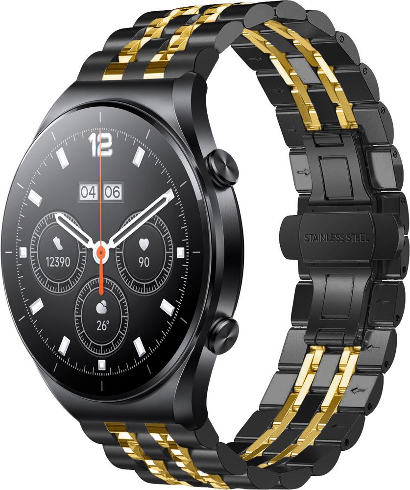 Браслет металлический Spinye Line для Xiaomi Watch S1 (Acttive) Black Gold (28988-02)