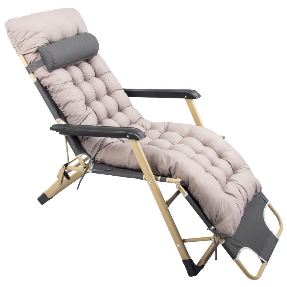 Шезлонг-крісло садовий Bonro B-02 з подушкою Сірий - фото 4