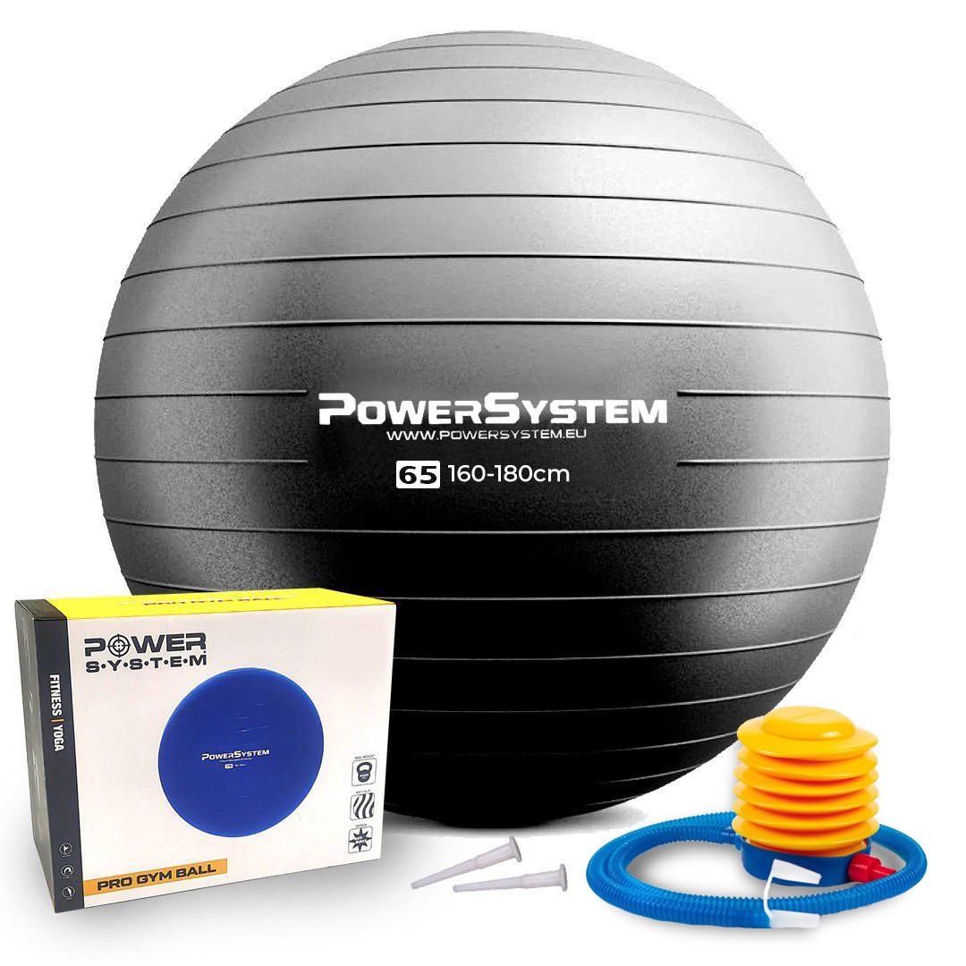 Мяч для фитнеса Power System PS-4012 O65 cm PRO Gymball Black (A-012379)