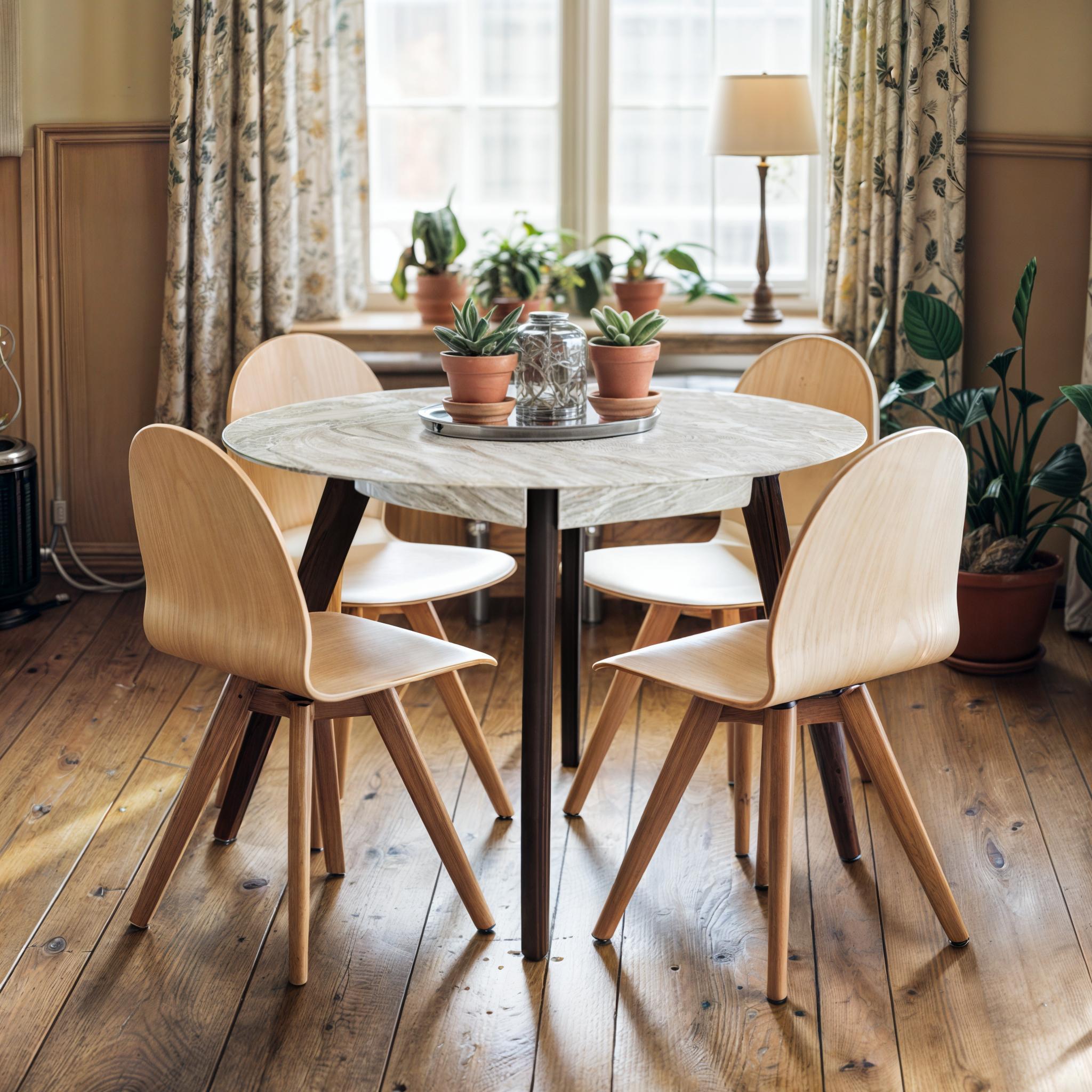 Стіл обідній Tobi Sho BON круглий для кухні/їдальні вітальні 880х880х750 мм Дуб Крафт Білий/Венге