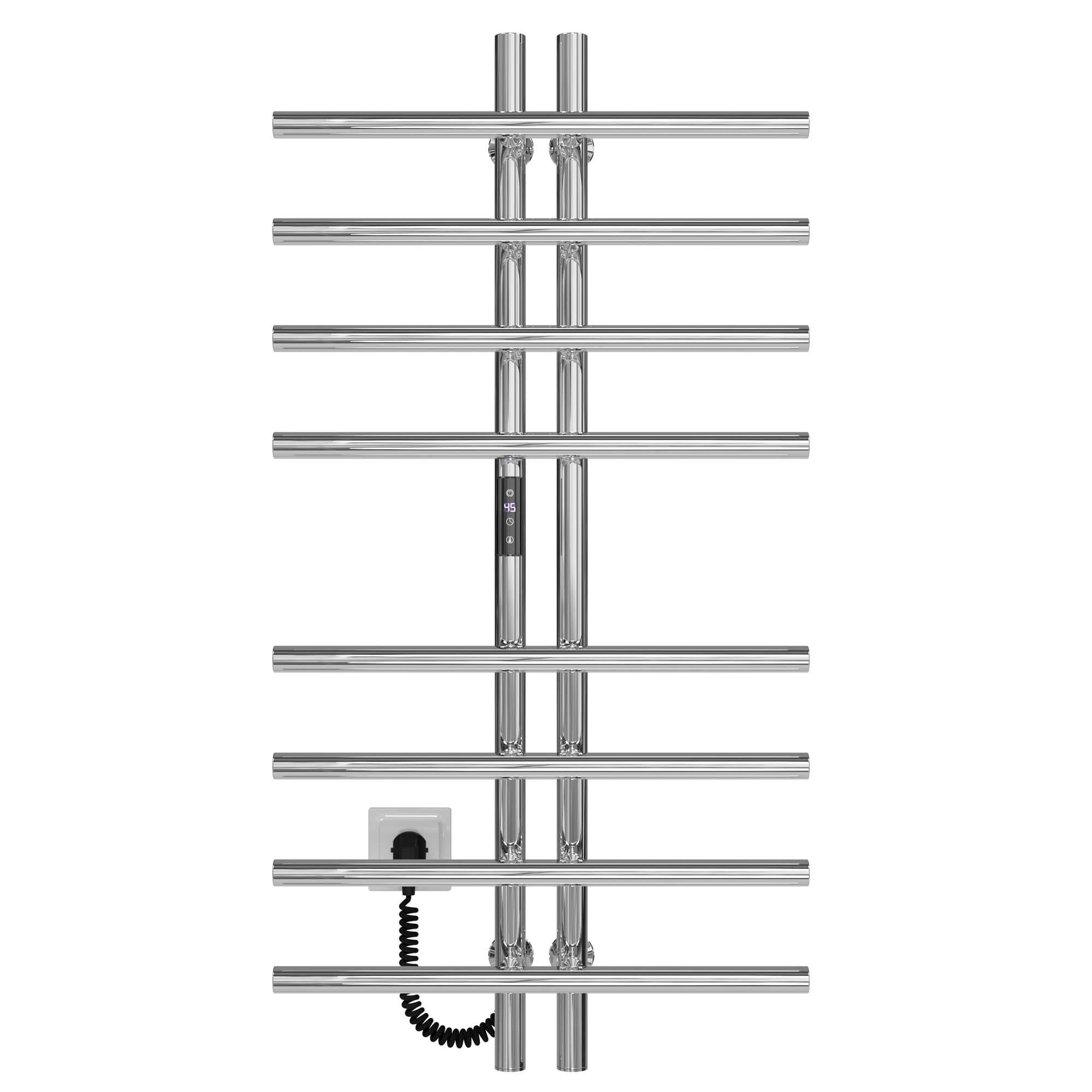 Полотенцесушитель электрический Deffi Grey П8 левое подключение нержавеющая сталь 60х1000 мм Хром (A.GY.100.6.8.ECL1)