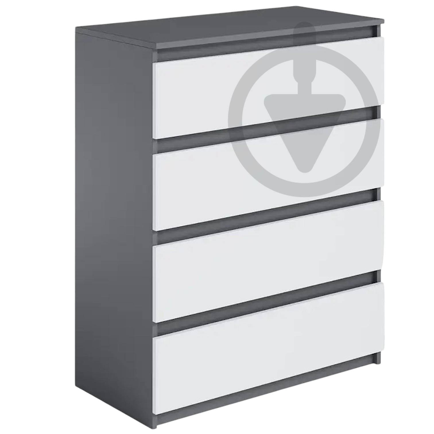 Комод AVVS tech на 4 ящика 80х98х40 см Антрацитовый/Белый (mo-t215-antracit-white)