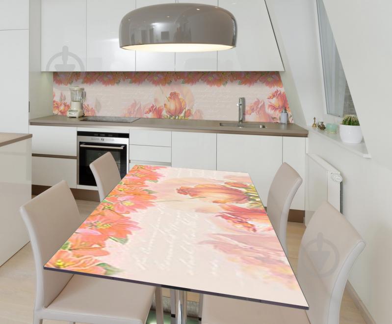 Наклейка виниловая на стол Zatarga "Пастельные розы" 650х1200 мм Наклейка виниловая на стол Zatarga "Пастельные розы" 650х1200 мм