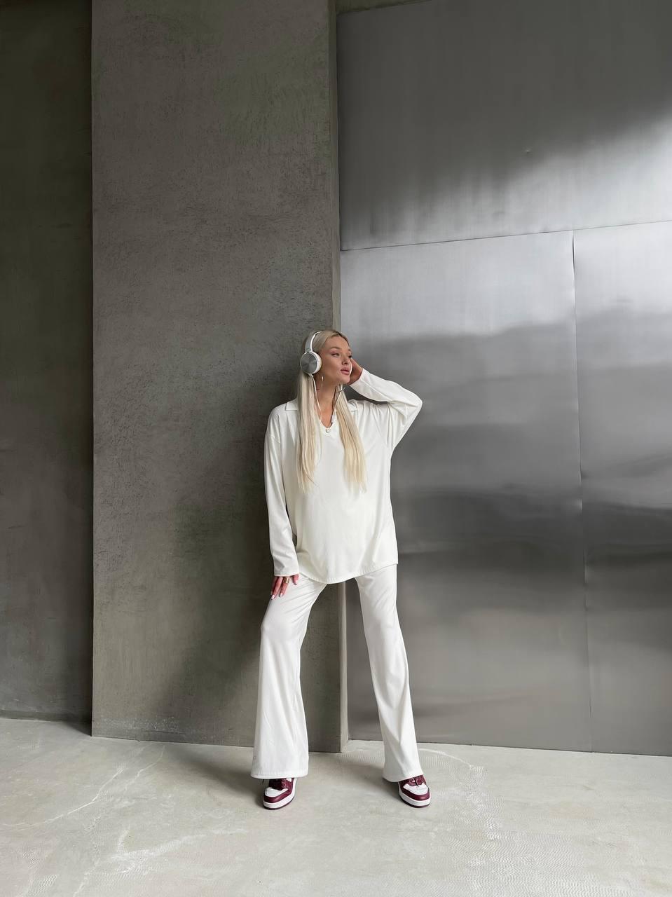 Костюм женский рубчик L Молочный (С1499-699/Д)