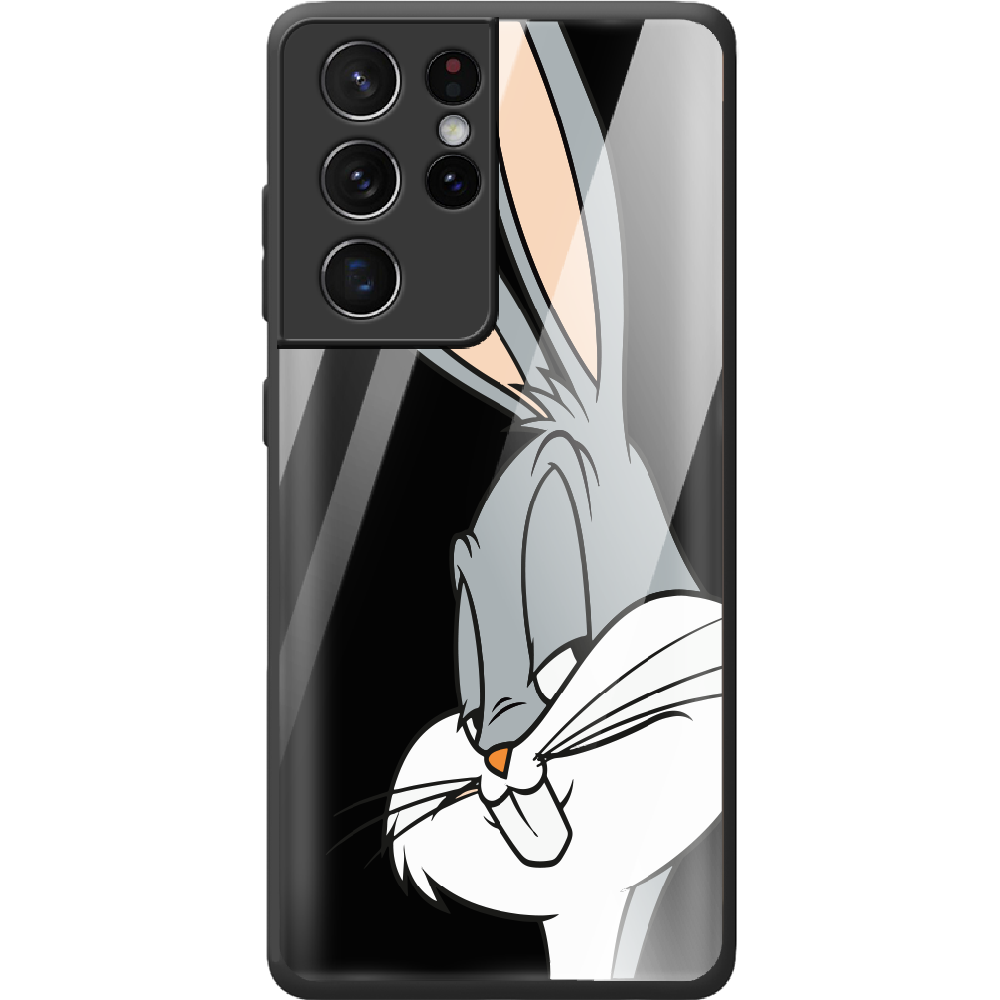 Чохол BoxFace Samsung G998 Galaxy S21 Ultra Lucky Rabbit Чорний силікон з склом (41719-bk81-42231)