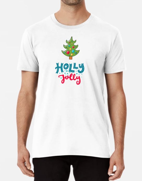 Футболка мужская новогодняя Stedman с принтом Елка Holly jolly XXXL Белый (НГ1-12)