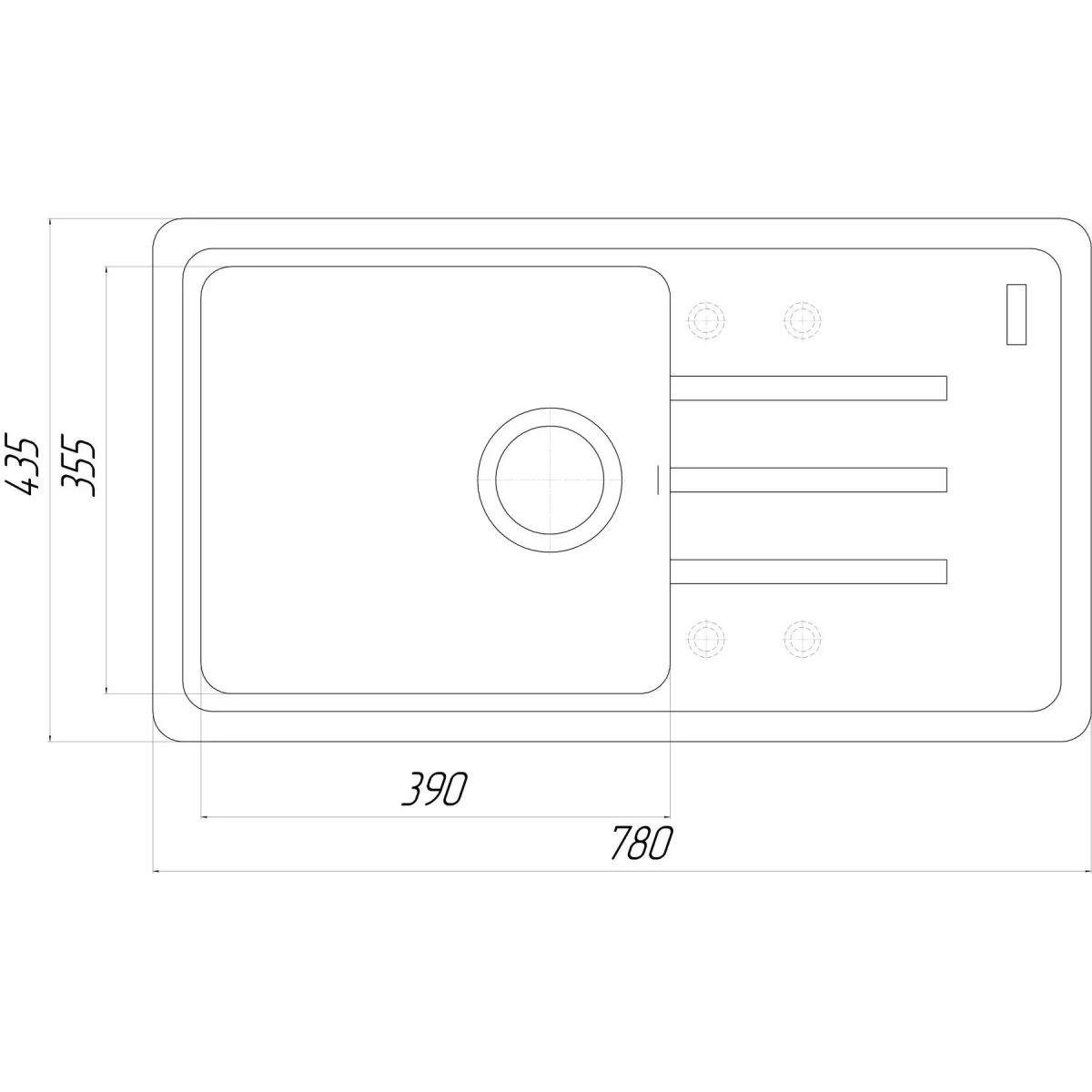 Мийка гранітна Bretta Verona 780х435х200 Чорний - фото 5