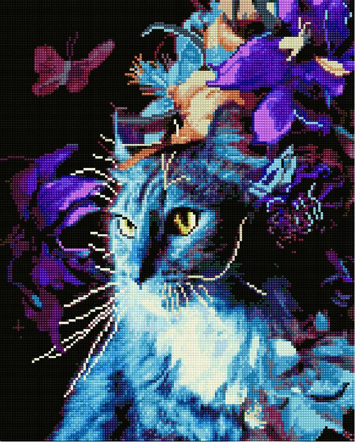 Алмазная мозаика Никитошка Кошачья грация 40x50 см (GJ5113)