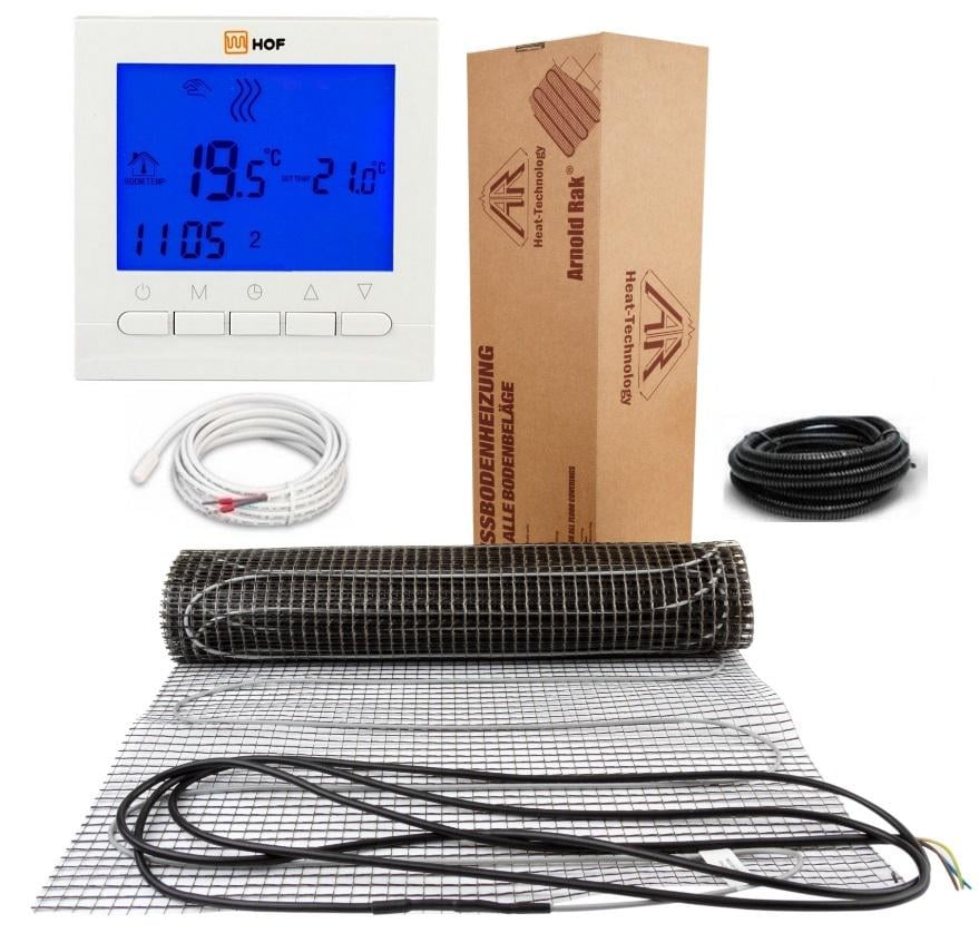 Нагревательный мат Arnold Rak 0,5 м²/90 Вт/180 Вт/м² с программируемым терморегулятором Hof pro Нагревательный мат Arnold Rak 0,5 м²/90 Вт/180 Вт/м² с программируемым терморегулятором Hof pro