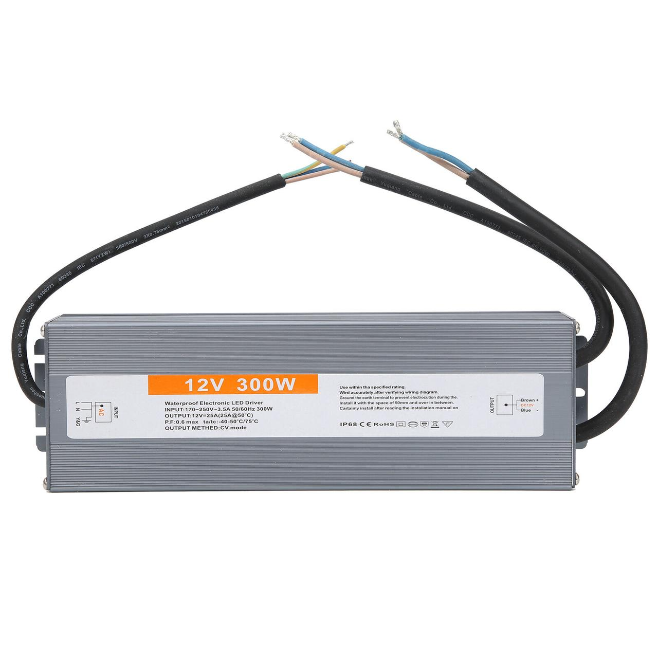 Блок питания для светодиодной ленты герметичный IP68 12V 300W (28269) Блок питания для светодиодной ленты герметичный IP68 12V 300W (28269)
