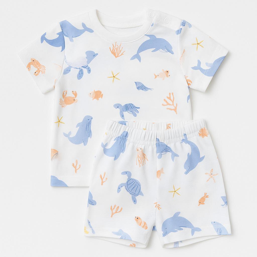 Комплект футболка с шортами PRIMARK с принтом 62 см Белый (3019501)