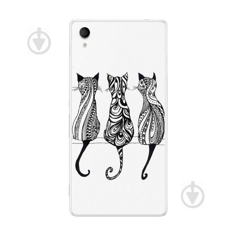 Чехол с рисунком Printed Silicone для Sony Xperia M4 Aqua Три Кота (hub_UgQB23783)