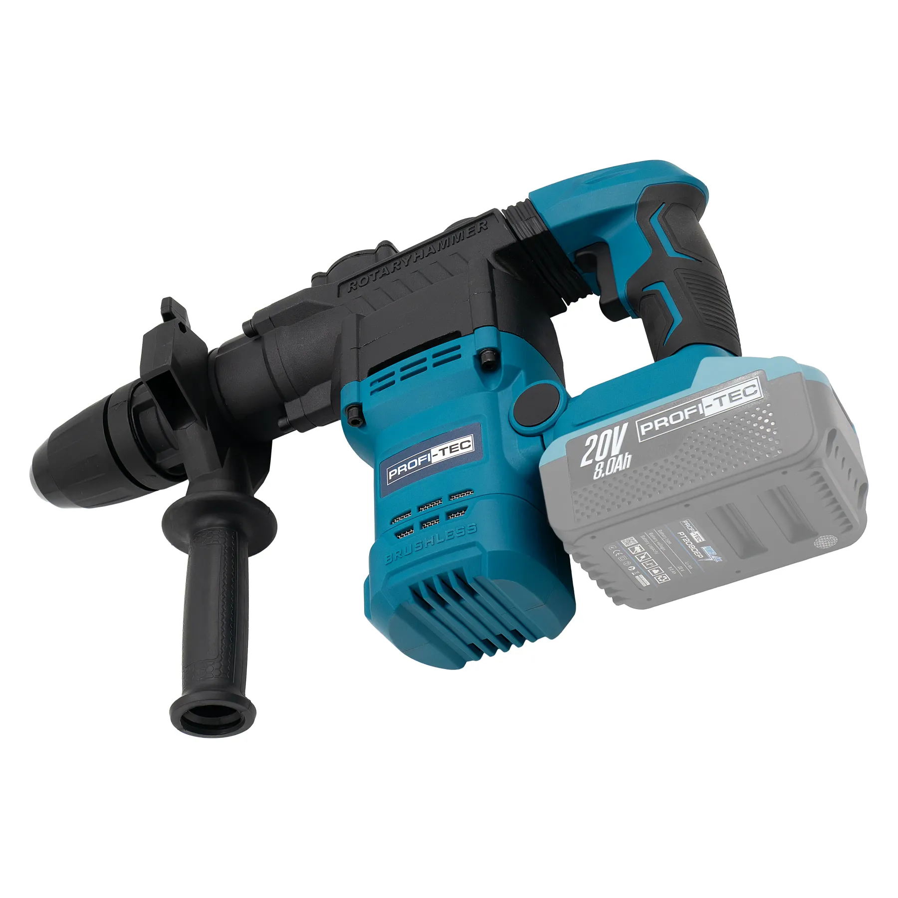 Перфоратор акумуляторний Profi-TEC PBH5620 20 В 5,6 Дж SDS-MAX 1хPT2080EP 8,0 Аг (007257) - фото 8