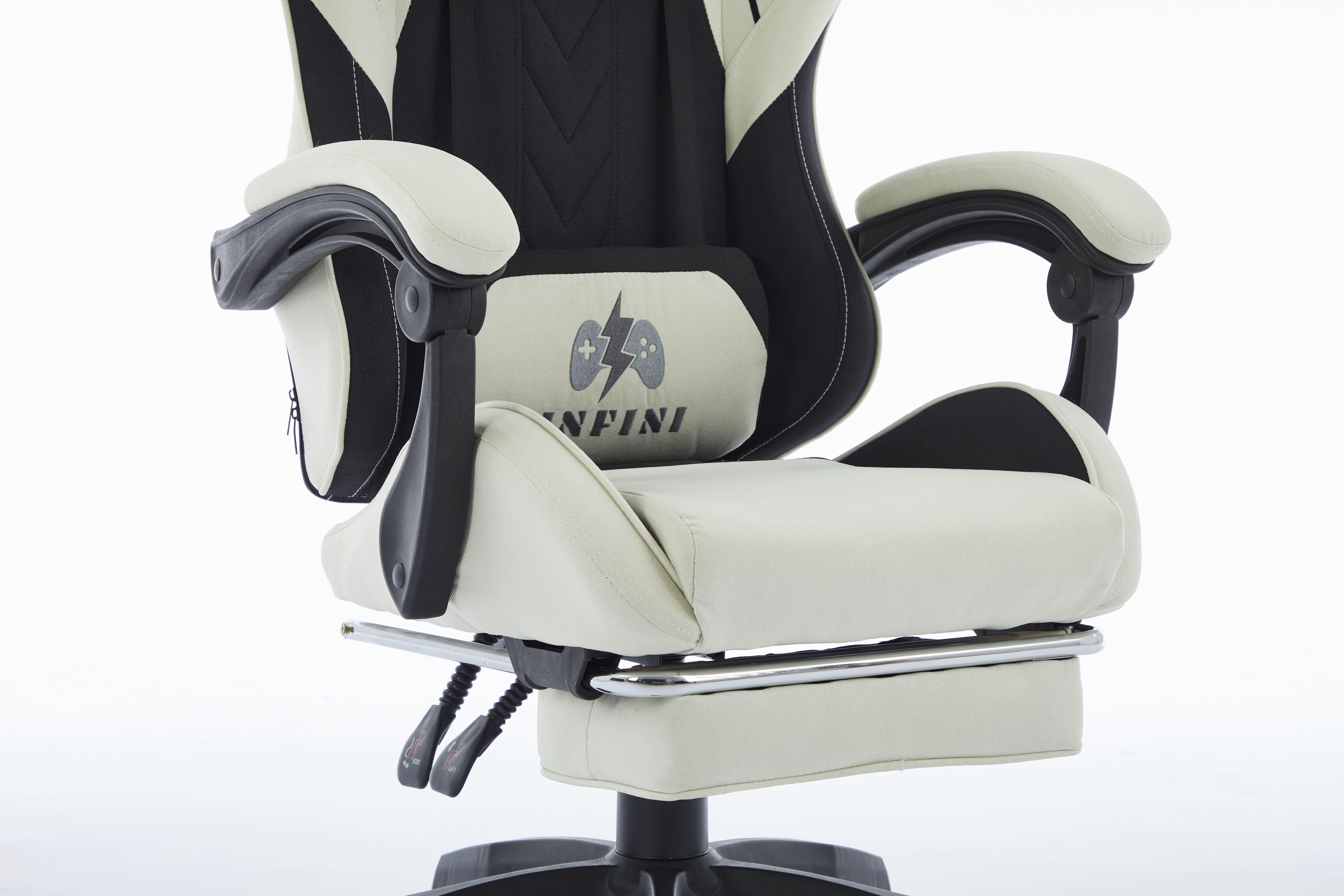 Компьютерное кресло из ткани INFINI ThrustX Молочный/Черный (23505658) - фото 9