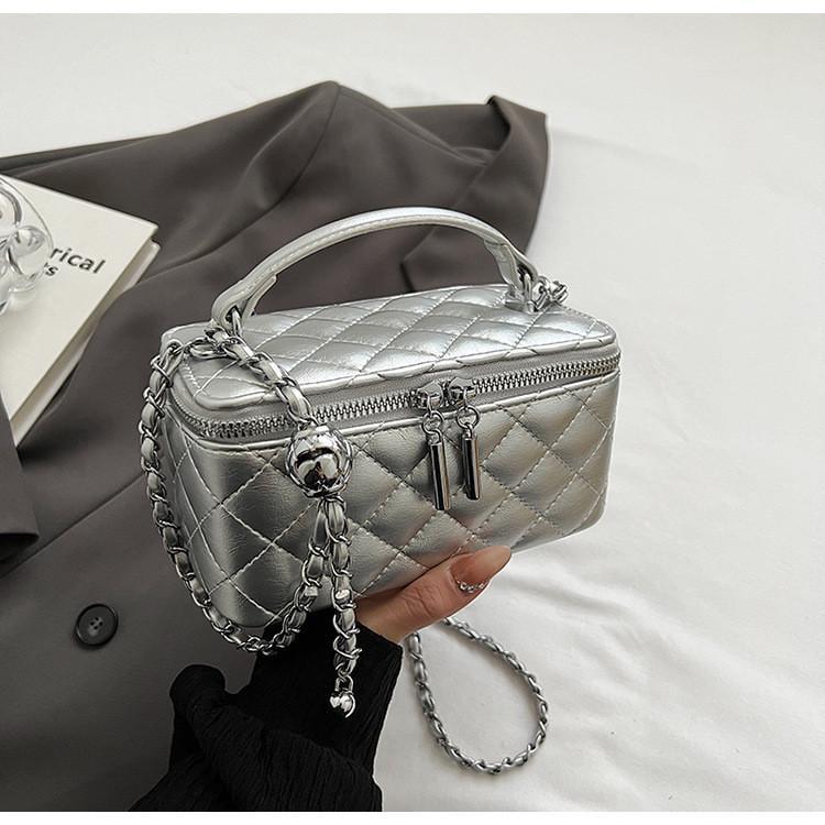 Женская сумка-косметичка Vanity Bag 85053 кросс-боди Серебристый (27484606)