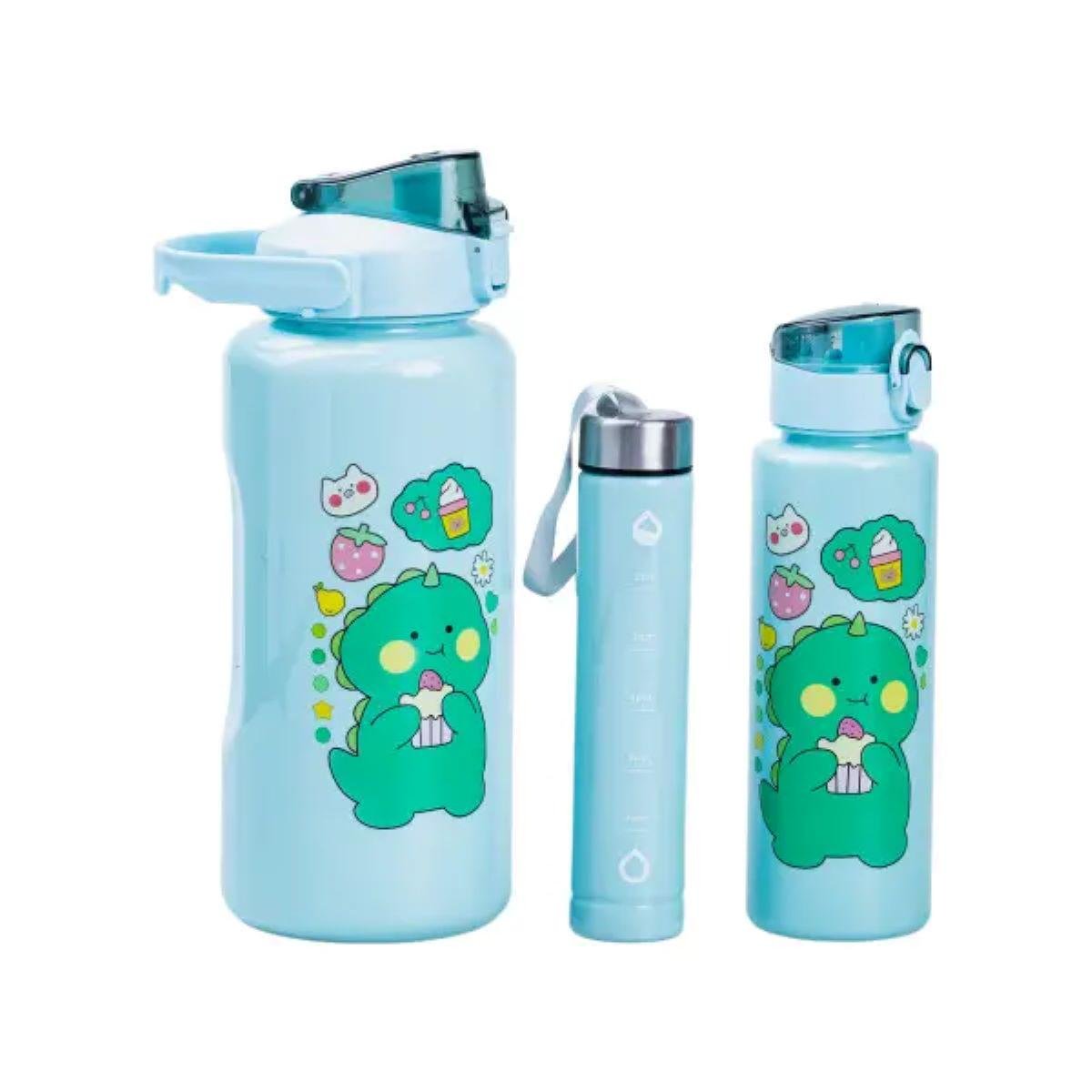 Набір багаторазових пляшок Дракоша 3в1 0,3/0,7/2 л М'ятний (3959)