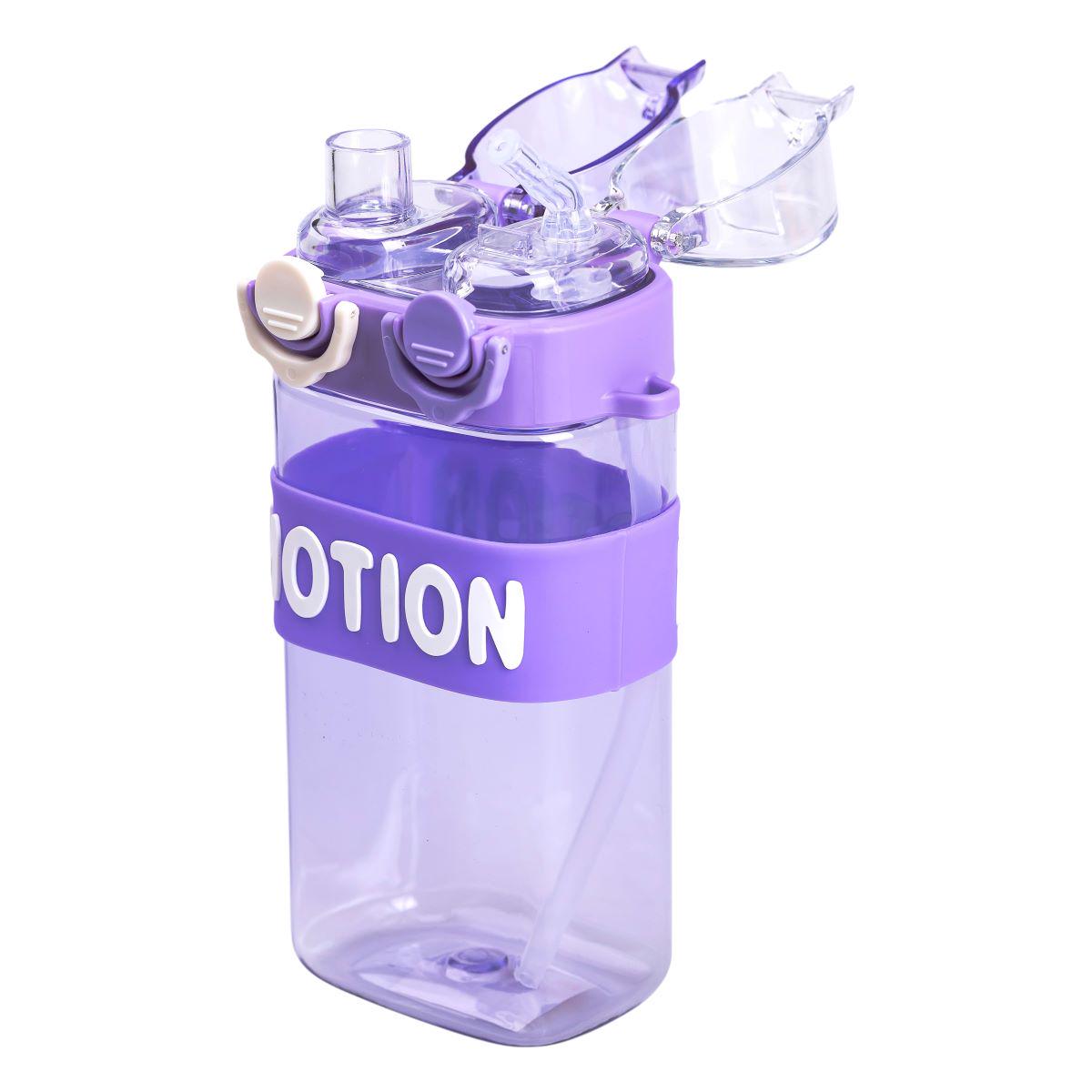 Пляшка для води з трубочкою спортивна пластикова для тренувань 550 мл Фіолетовий (6781) - фото 7