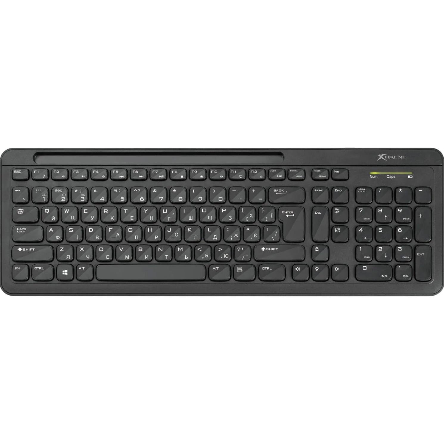 Клавіатура бездротова XTRIKE ME KB-303UA Black (KB-303UA) Клавіатура бездротова XTRIKE ME KB-303UA Black (KB-303UA)