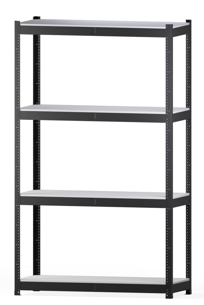 Стеллаж металлический покрашенный ЧК-80 макс. 150 кг/на полку RAL 7024 2500х600х500 мм 4 полки ДСП ламинированные