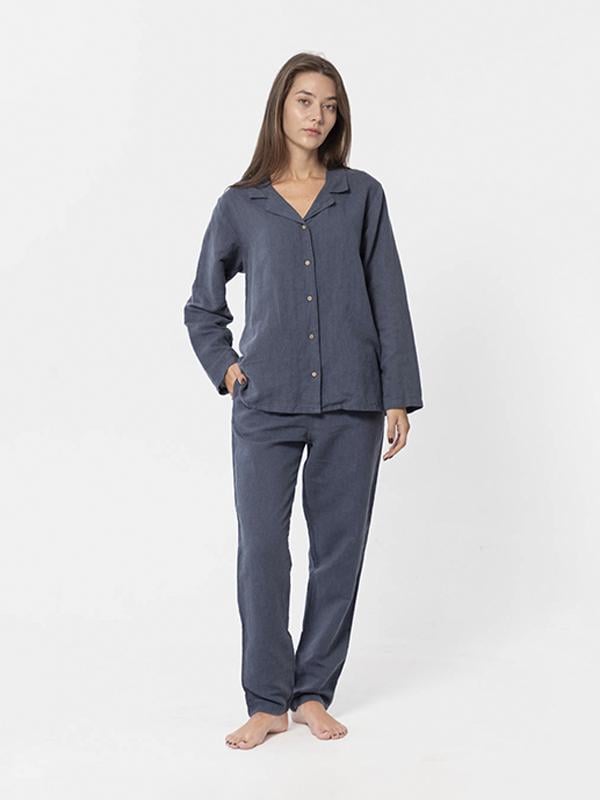 Штаны женские домашние Lotus Home Bruma из льна XL Синий (26843111) Штаны женские домашние Lotus Home Bruma из льна XL Синий (26843111)