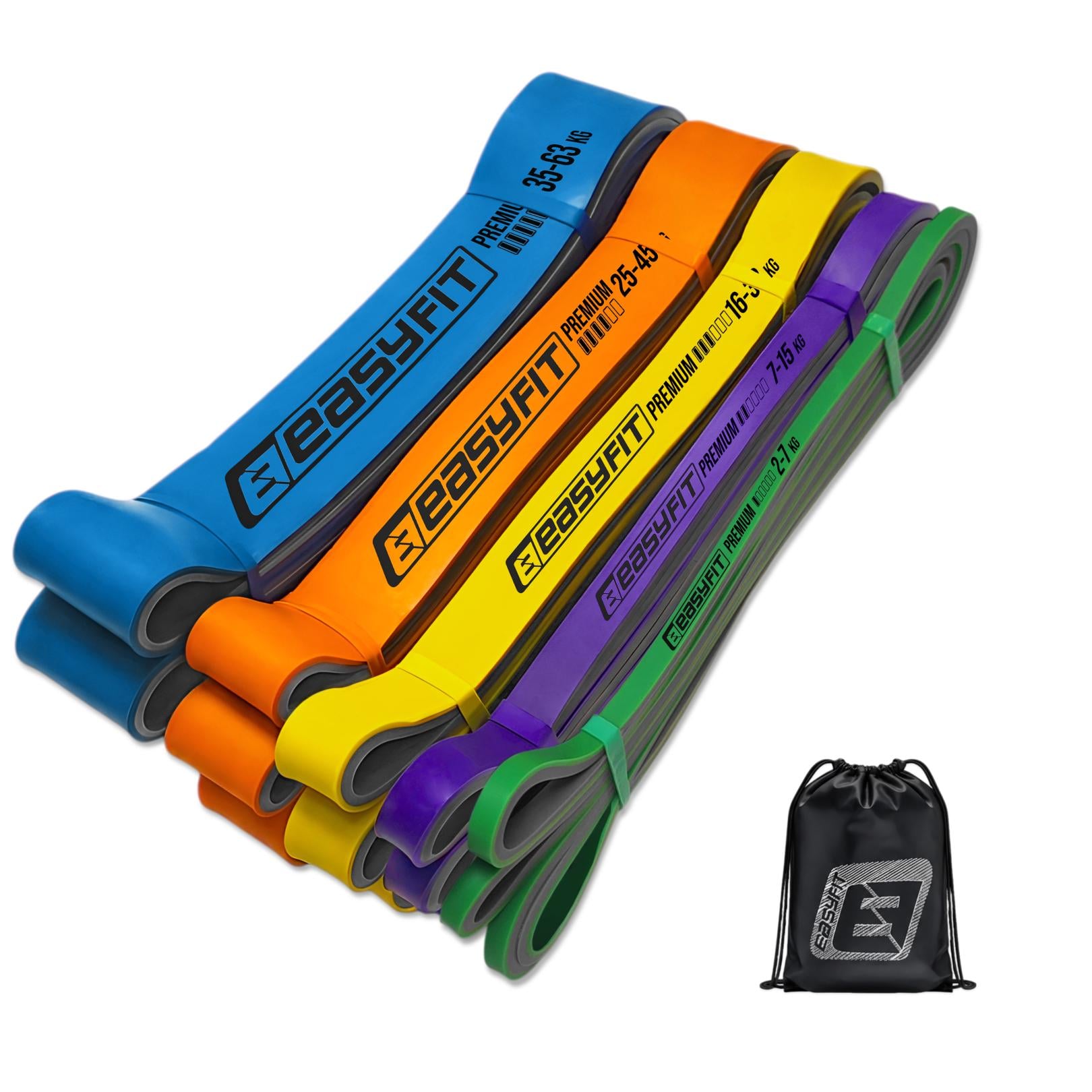 Набор двухслойных резинок для подтягиваний EasyFit Premium EF-2635 2-63 кг 5 шт.