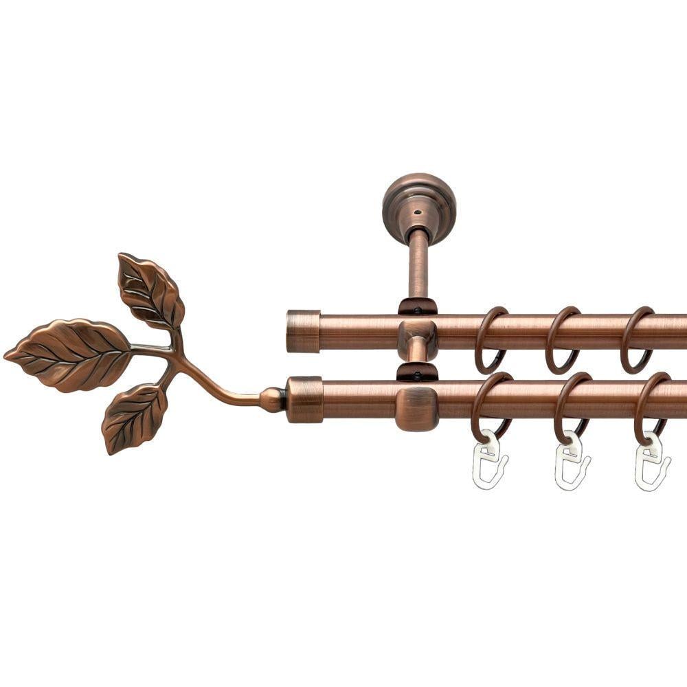 Карниз для штор Orvit Тоскана дворядний гладкий 16/16 мм 200 см Антична мідь (00-00020745)