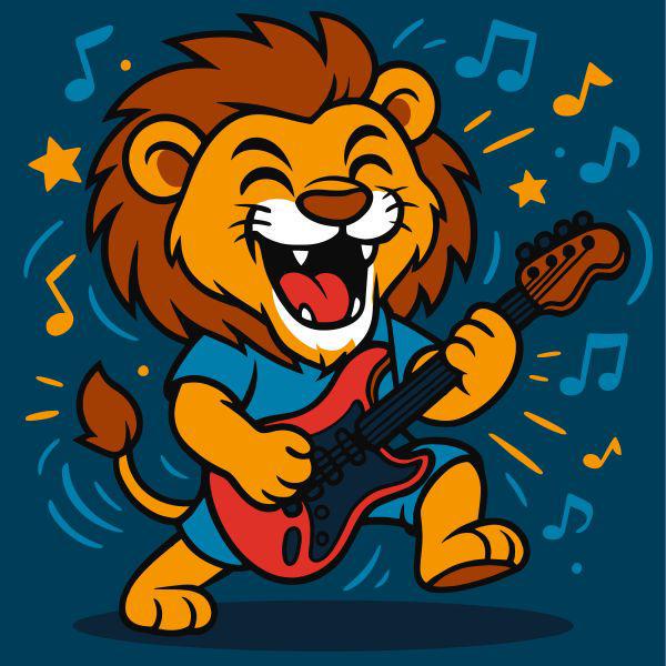 Картина за номерами Ideyka Лев із гітарою 25x25 см (Id-KHO1308)