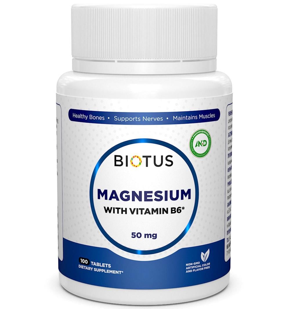 Микроэлемент Магний Biotus Magnesium with Vitamin B6 100 Tabs BIO-530210