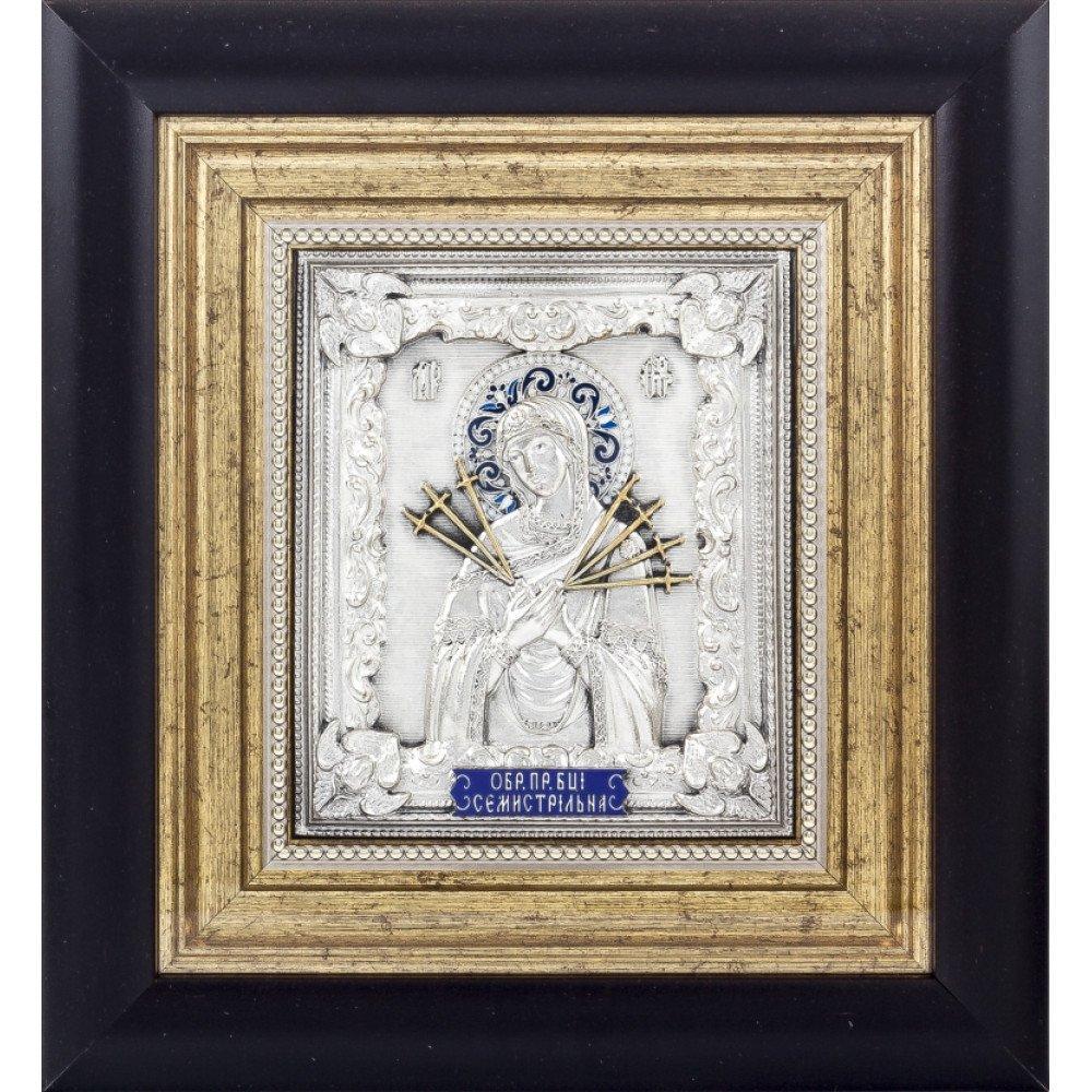 Икона Богоматерь Семистрельная из серебра (0102027004у)